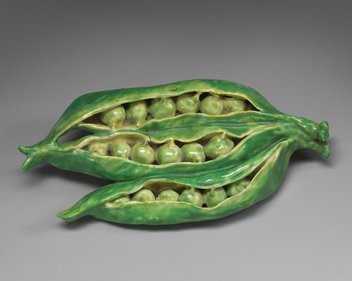 Peapod, Chelsea Porcelain Manufactory (British, 1745–1784, Red Anchor Period, ca. 1753–58), Soft-paste porcelain with green enamel, British 