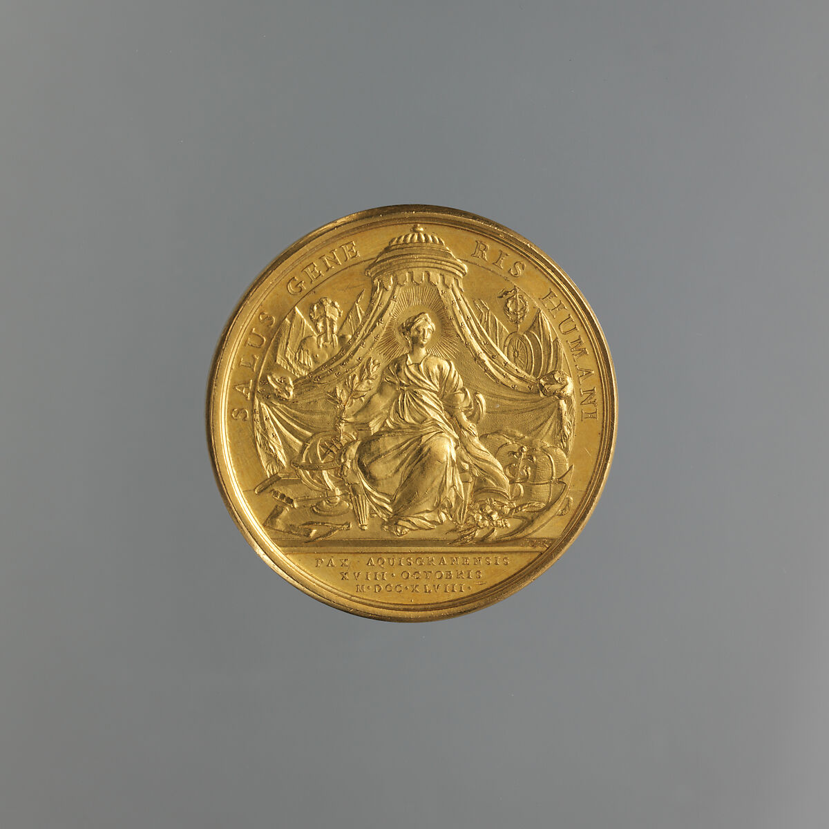 Louis XV: Peace Concluded at Aix-la-Chapelle, François Joseph Marteau (French, active in Paris, ca. 1720–1759), Gold, French, Paris