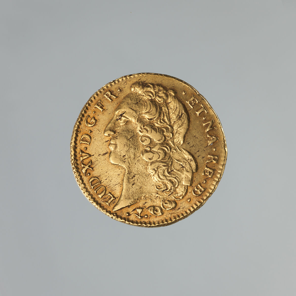 Double Louis d’or of Louis XV of France (b. 1710; r. 1715–74), Joseph-Charles Roettiers (French, Paris 1691–1779 Paris), Gold, French 