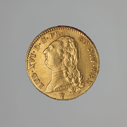 Double Louis d’or of Louis XVI of France (b. 1754-93; r. 1774–1792)