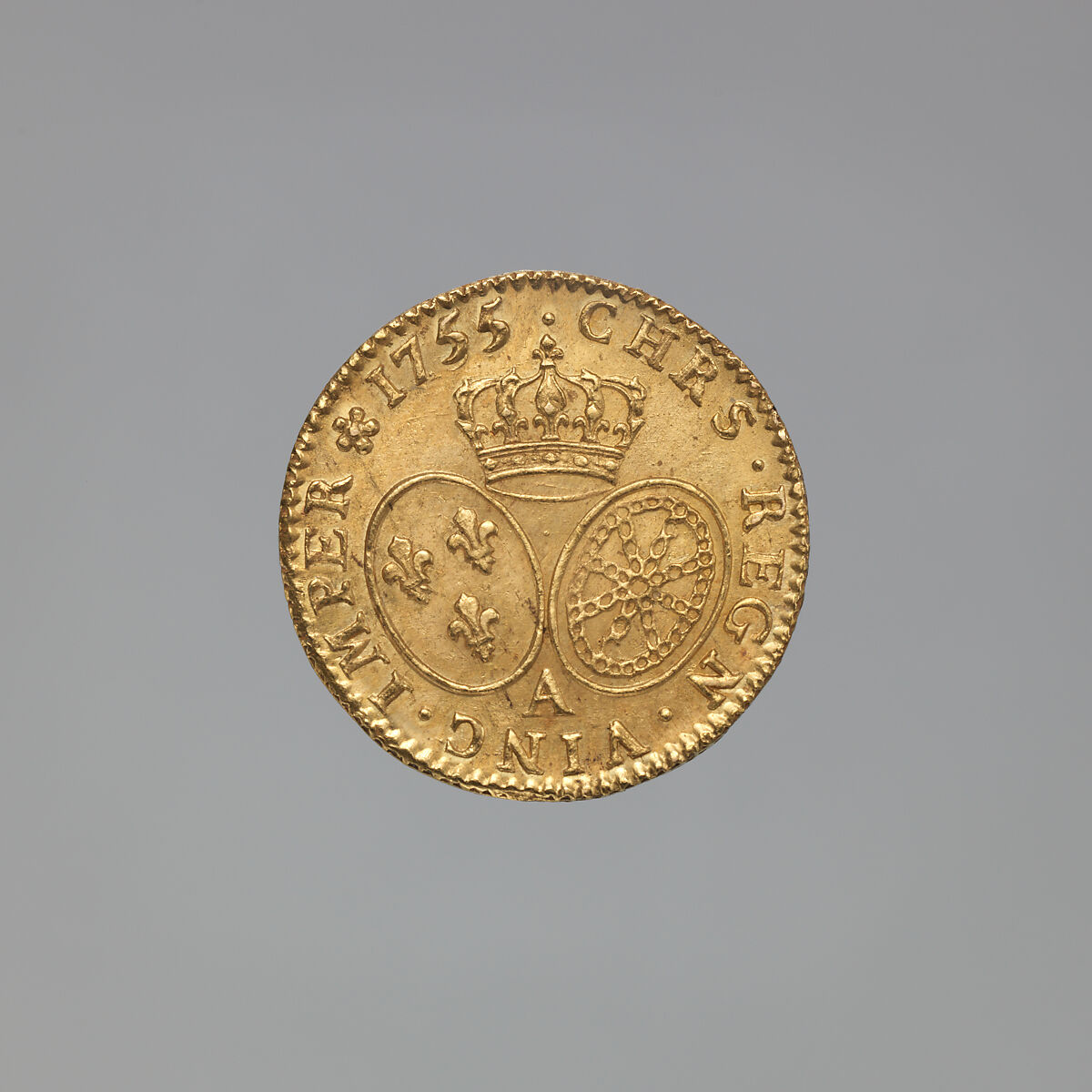 Double Louis d’or of Louis XV of France (b. 1710; r. 1715–74), Joseph-Charles Roettiers (French, Paris 1691–1779 Paris), Gold, French