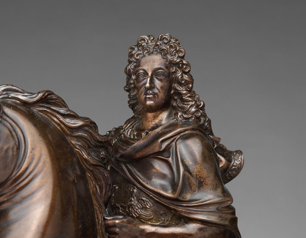 Elector Maximilian II Emanuel of Bavaria on Horseback, Roger Schabol (Flemish, active Paris, ca. 1690– after 1714), Bronze, with gilt-bronze base of about two decades later, Flemish, Brussels