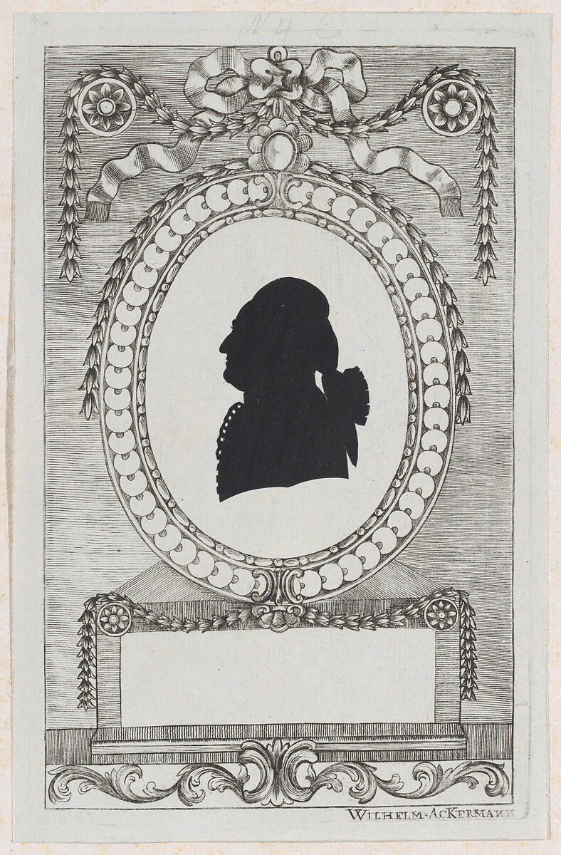 Silhouette of Graf Coreth, Wilhelm Ackermann (German, 1764–1834), Cut paper pasted on etched frames 