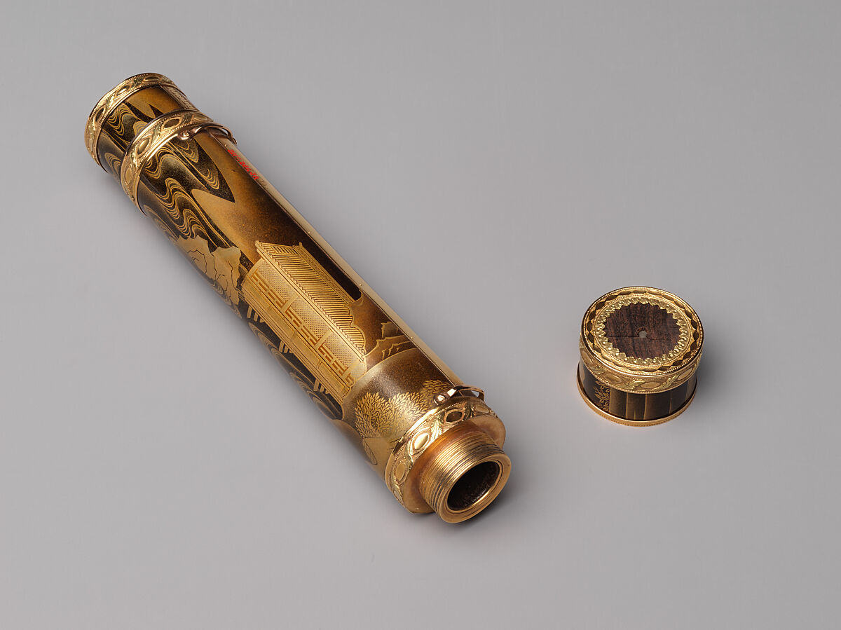 Message Case with Landscape, Lacquered wood with gold and silver hiramaki‑e and togidashimaki‑e, with gilded mounts, Japan and France