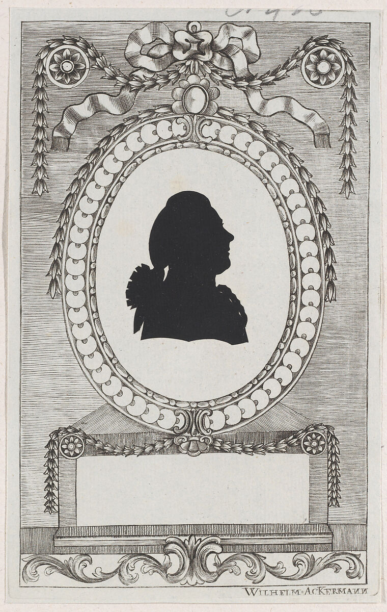 Silhouette of Graf Leopold Kinigl, Wilhelm Ackermann (German, 1764–1834), Cut paper pasted on etched frames 