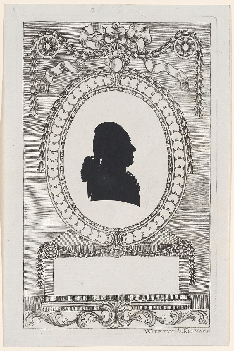 Silhouette of Graf Lodroni, Wilhelm Ackermann (German, 1764–1834), Cut paper pasted on etched frames 