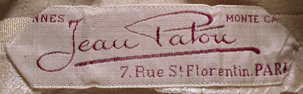 Evening dress, House of Patou (French, founded 1914), silk, glass, metallic thread, plastic, French