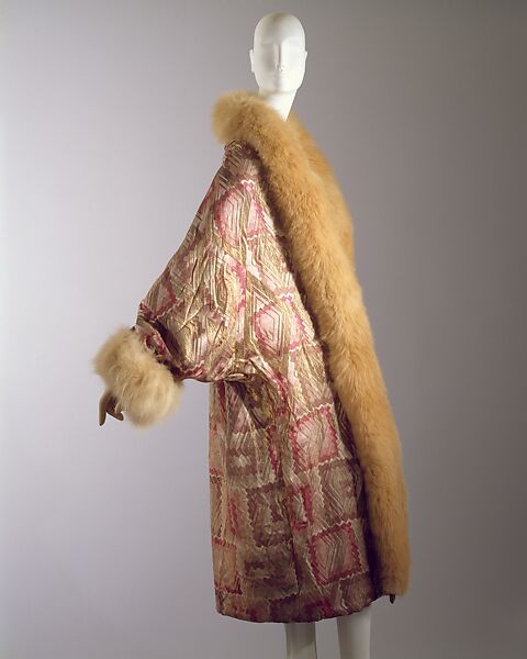 Coat, Lord &amp; Taylor (American, founded 1826), silk, fox, American