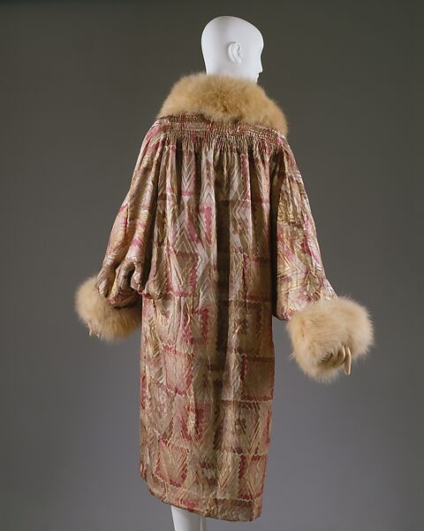 Coat, Lord &amp; Taylor (American, founded 1826), silk, fox, American 