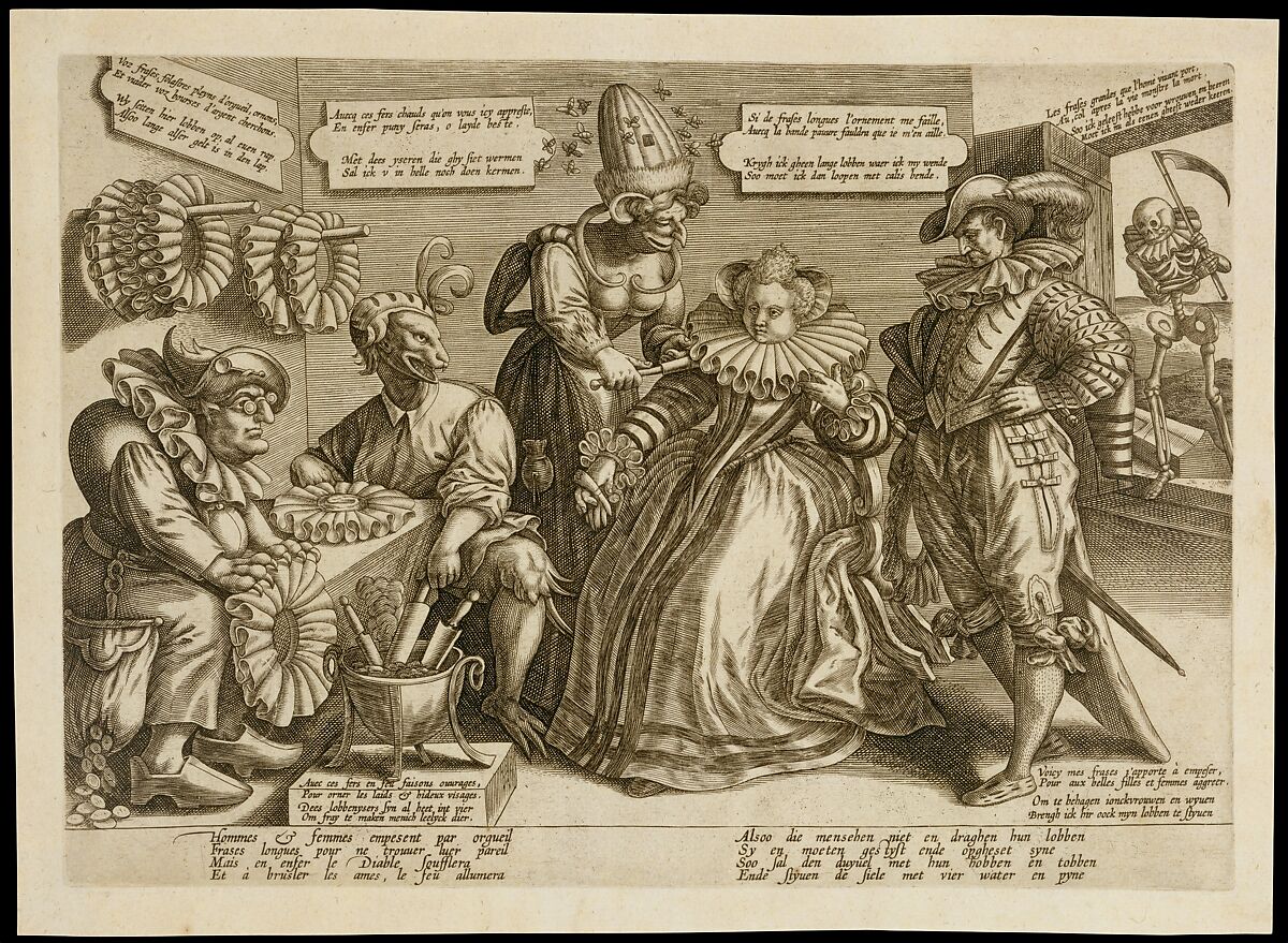 The Pride of Women: Ruffs, Maerten de Vos (Netherlandish, Antwerp 1532–1603 Antwerp), engraved paper, Dutch 