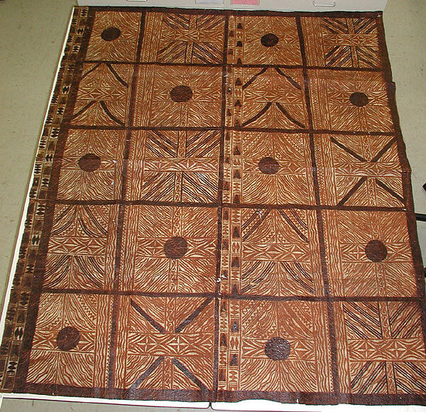 Printed tapa cloth, Barkcloth, Tonga 