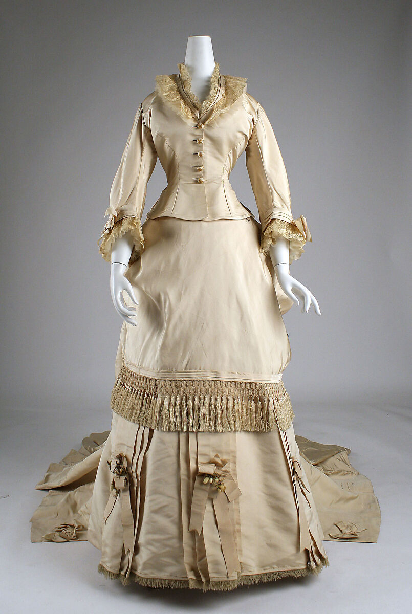 Wedding dress, Mme. Fréderique, silk, American