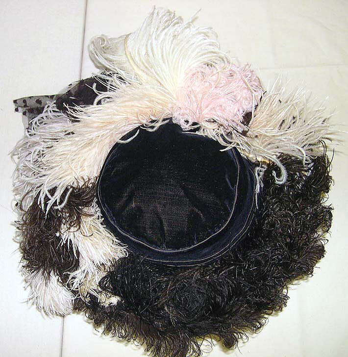 Riding ensemble, Morin Blossier (French), silk, metal thread, ostrich feathers, French