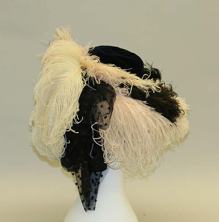 Riding ensemble, Morin Blossier (French), silk, metal thread, ostrich feathers, French