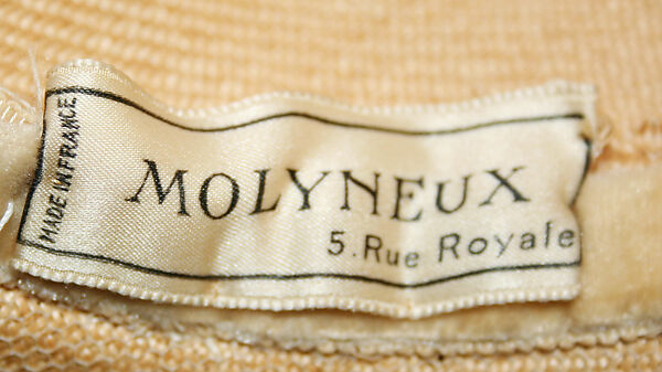 Hat, Edward Molyneux (French (born England), London 1891–1974 Monte Carlo), straw, French