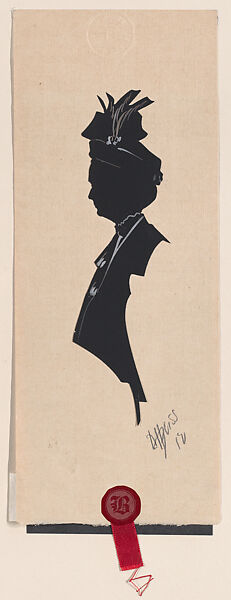 Silhouette of an unknown woman in a hat, M. Bliss (British, born 1880), Cut paper 