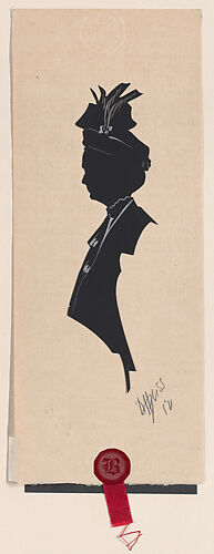 Silhouette of an unknown woman in a hat