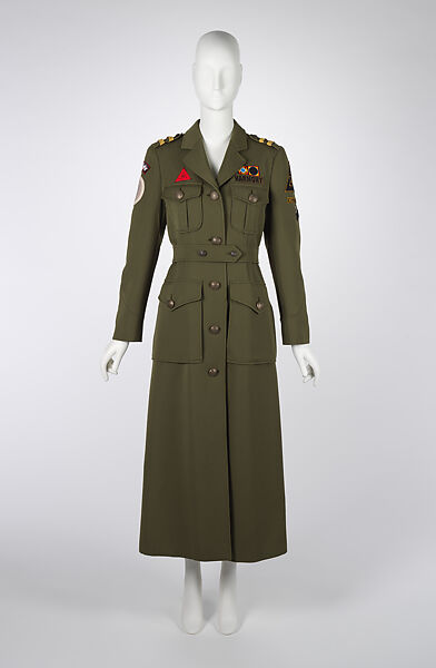 Coat, House of Moschino (Italian, founded 1983), wool, rayon, metal, Italian 