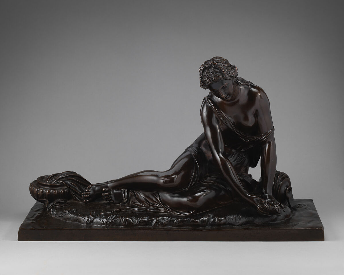 Nymph with a Shell, after a model by Antoine Coysevox (French, Lyons 1640–1724 Paris), Bronze, on modern porphyry base, French, Paris 