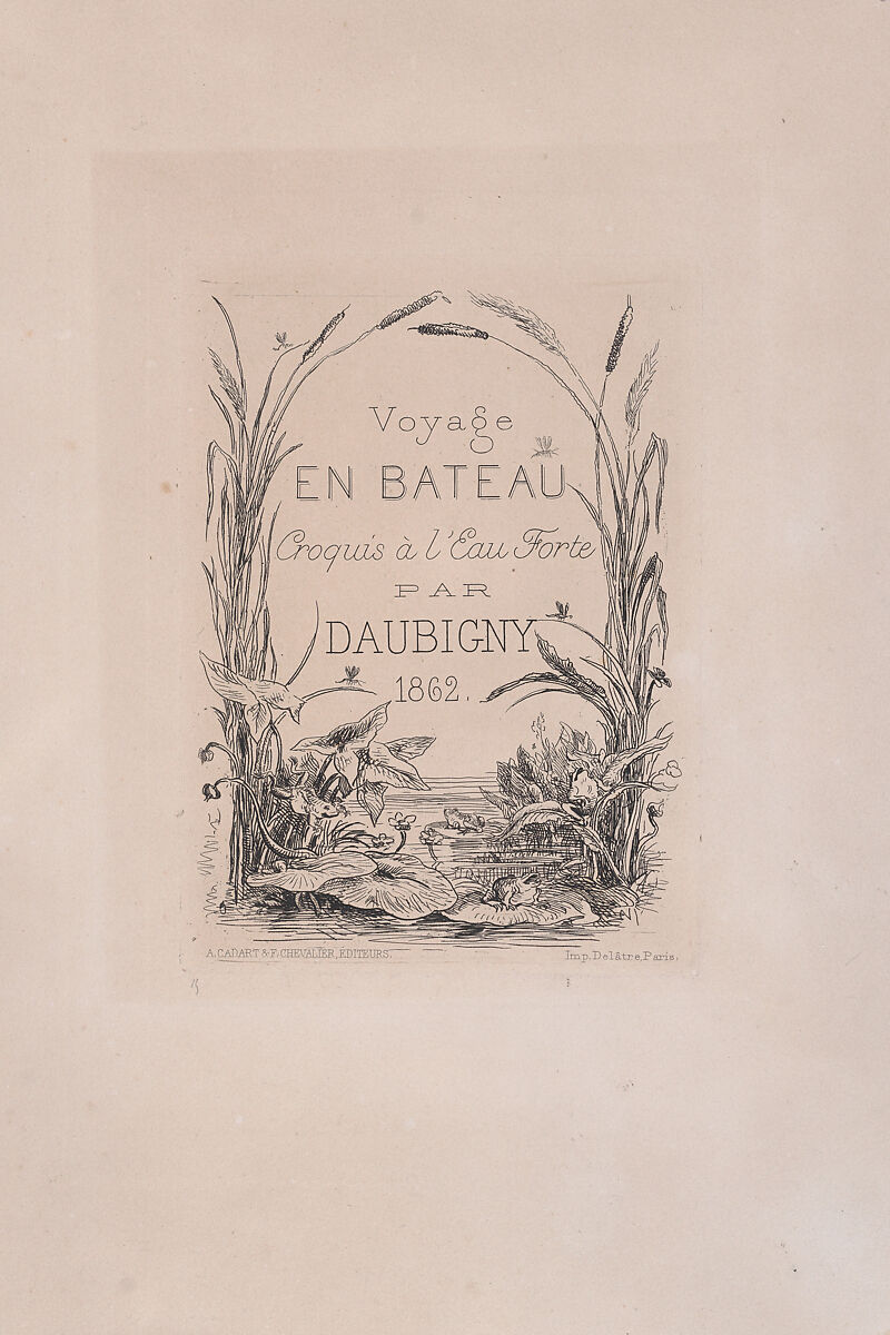 Frontispiece from "Voyage en bateau", Charles-François Daubigny (French, Paris 1817–1878 Paris), Etching; second state of three 