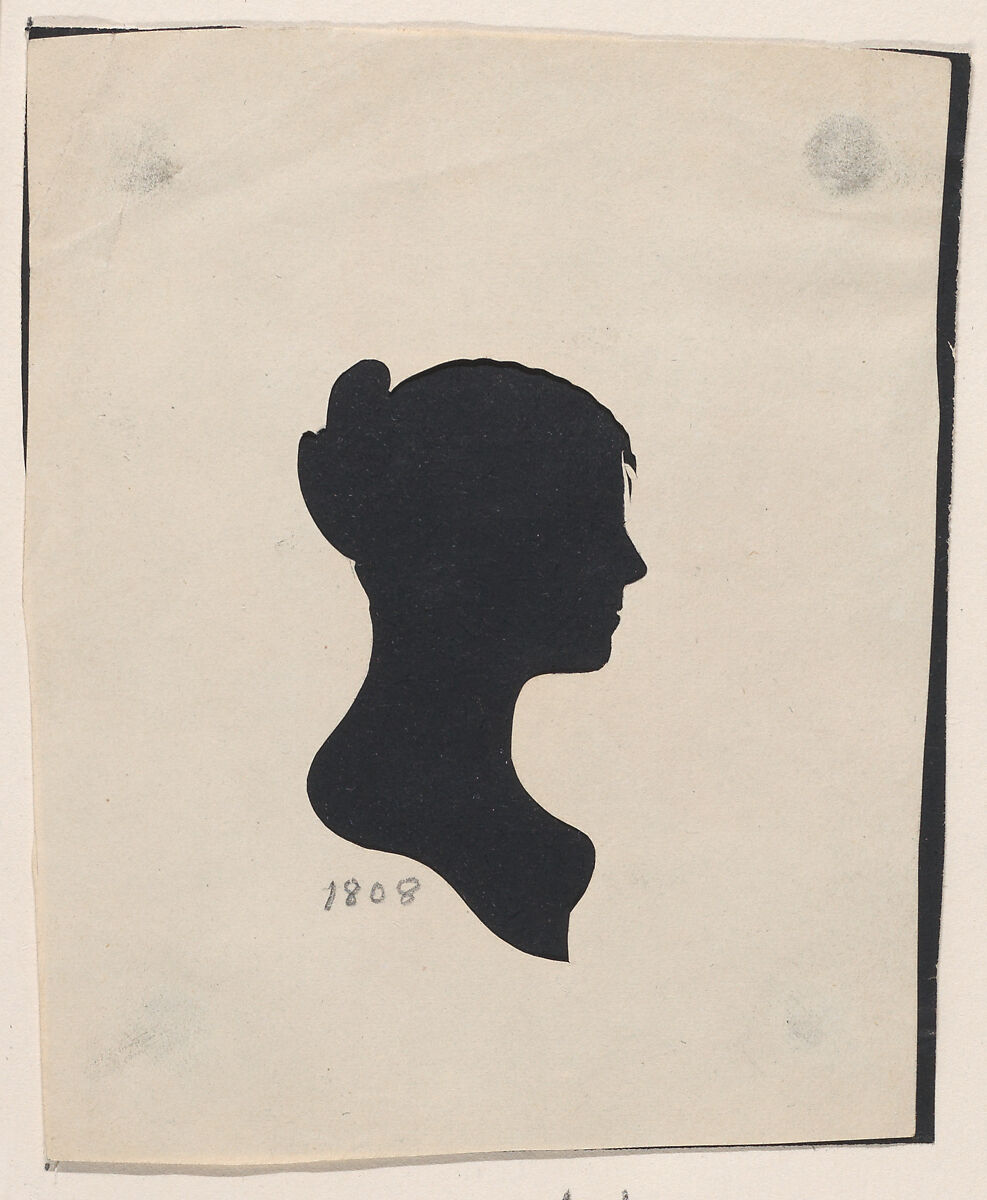 Silhouette of Mrs. Anna Little Peabody, Moses Chapman (American, 1783–1821), Hollow cut paper 