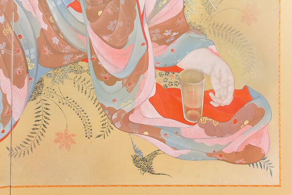 Primavera (Haru), Kainoshō Tadaoto 甲斐庄楠音 (Japanese, 1894–1978), Two-panel screen; ink, color and gold on silk, Japan