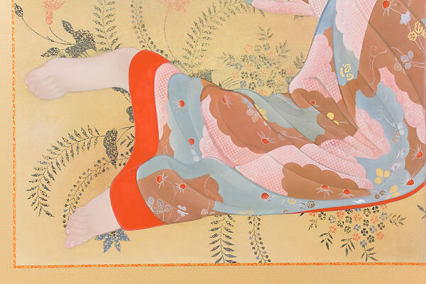 Primavera (Haru), Kainoshō Tadaoto 甲斐庄楠音 (Japanese, 1894–1978), Two-panel screen; ink, color and gold on silk, Japan