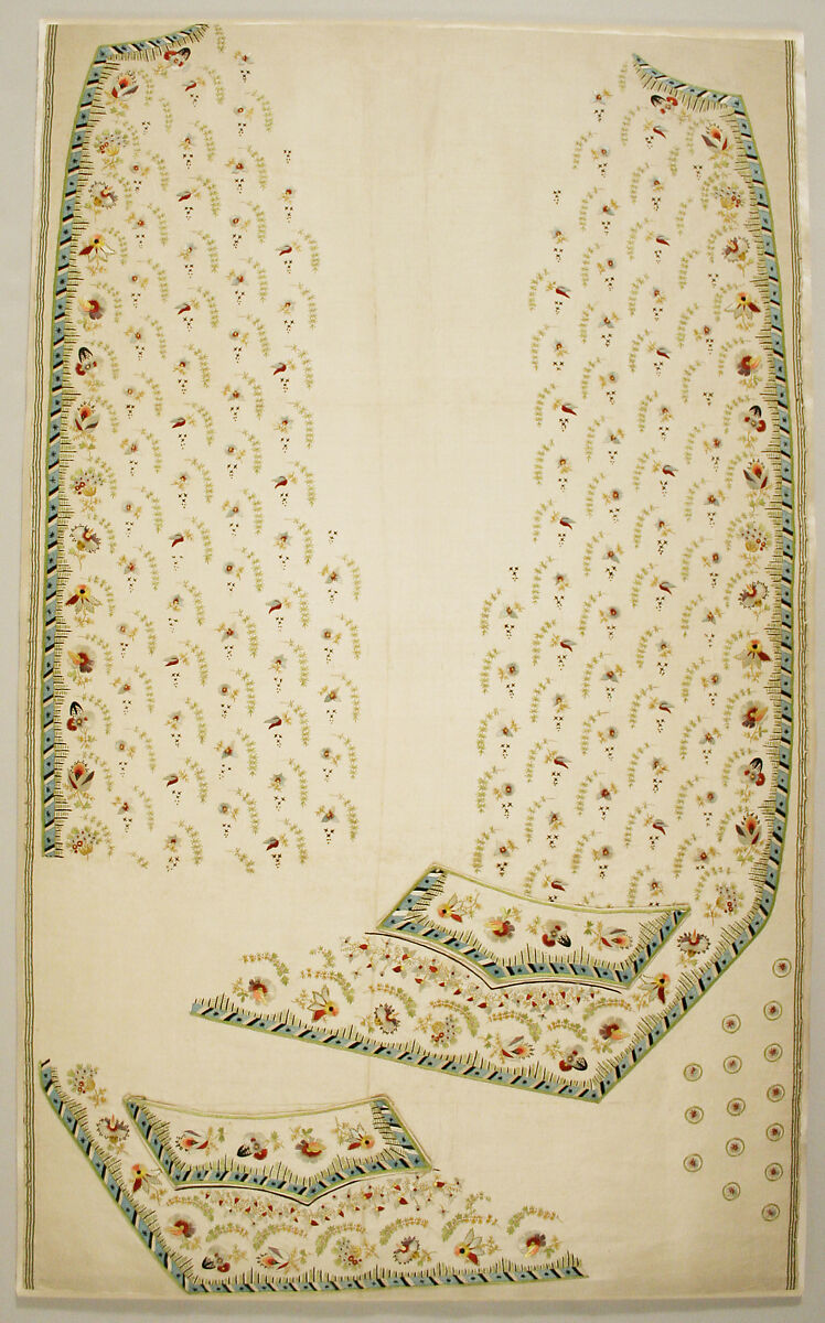 Waistcoat panel, silk, French 