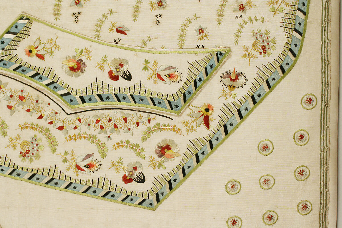 Waistcoat panel, silk, French