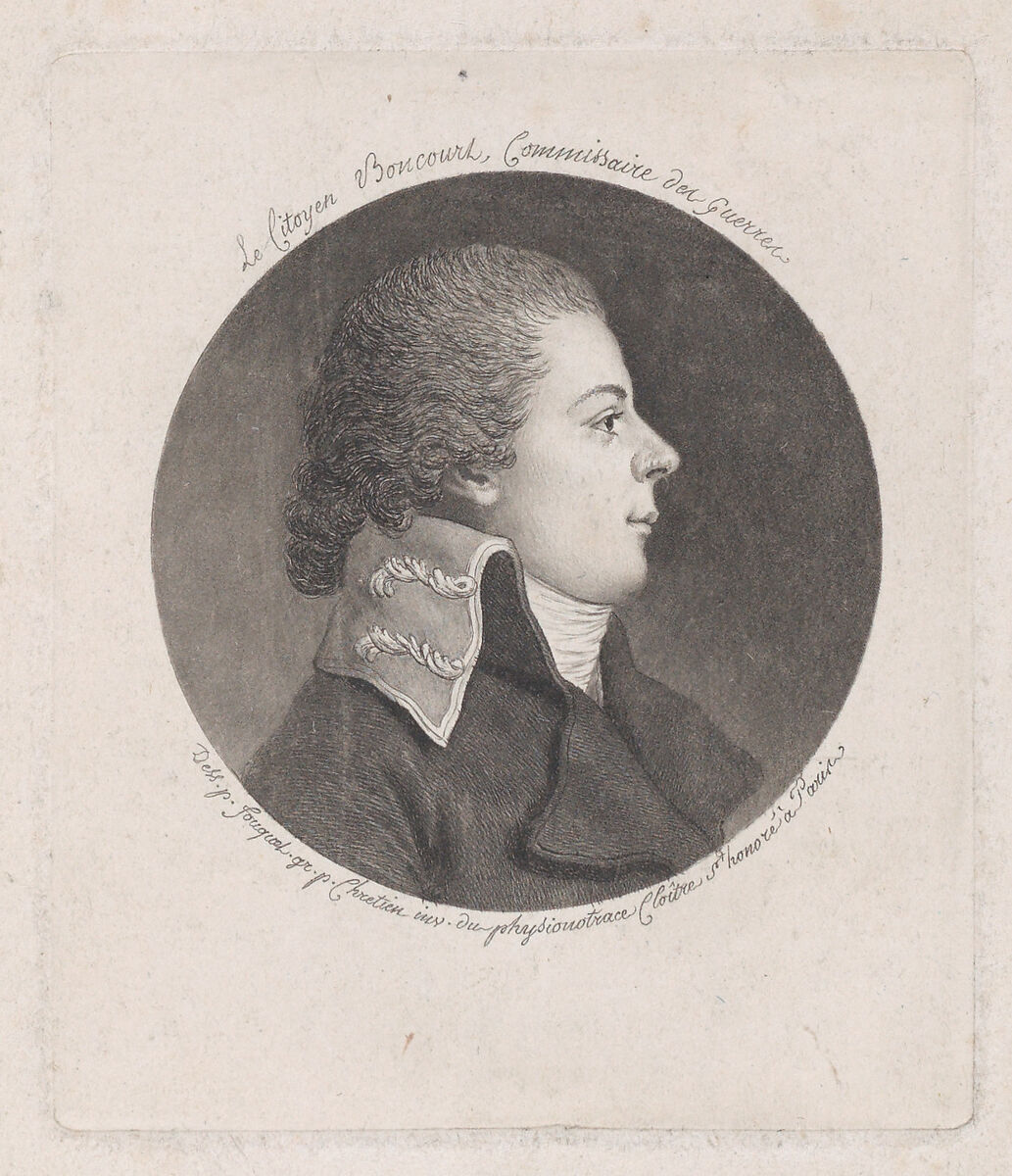 Portrait of Citoyen Boncourt, Gilles Louis Chrétien (French, Versailles 1754–1811 Paris), Aquatint 