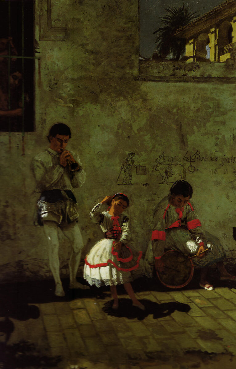 A Street Scene in Seville, Thomas Eakins (American, Philadelphia, Pennsylvania 1844–1916 Philadelphia, Pennsylvania), Oil on canvas, American 