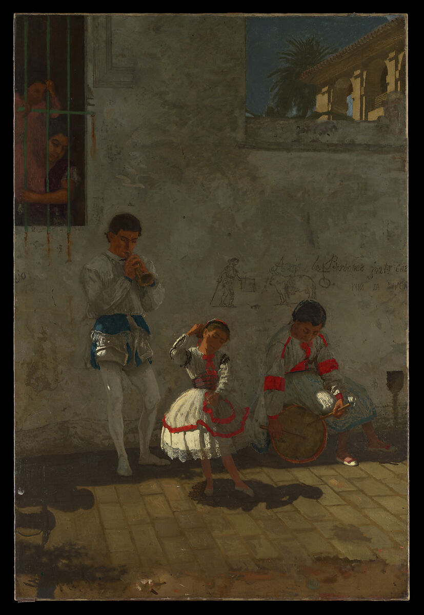A Street Scene in Seville, Thomas Eakins (American, Philadelphia, Pennsylvania 1844–1916 Philadelphia, Pennsylvania), Oil on canvas, American
