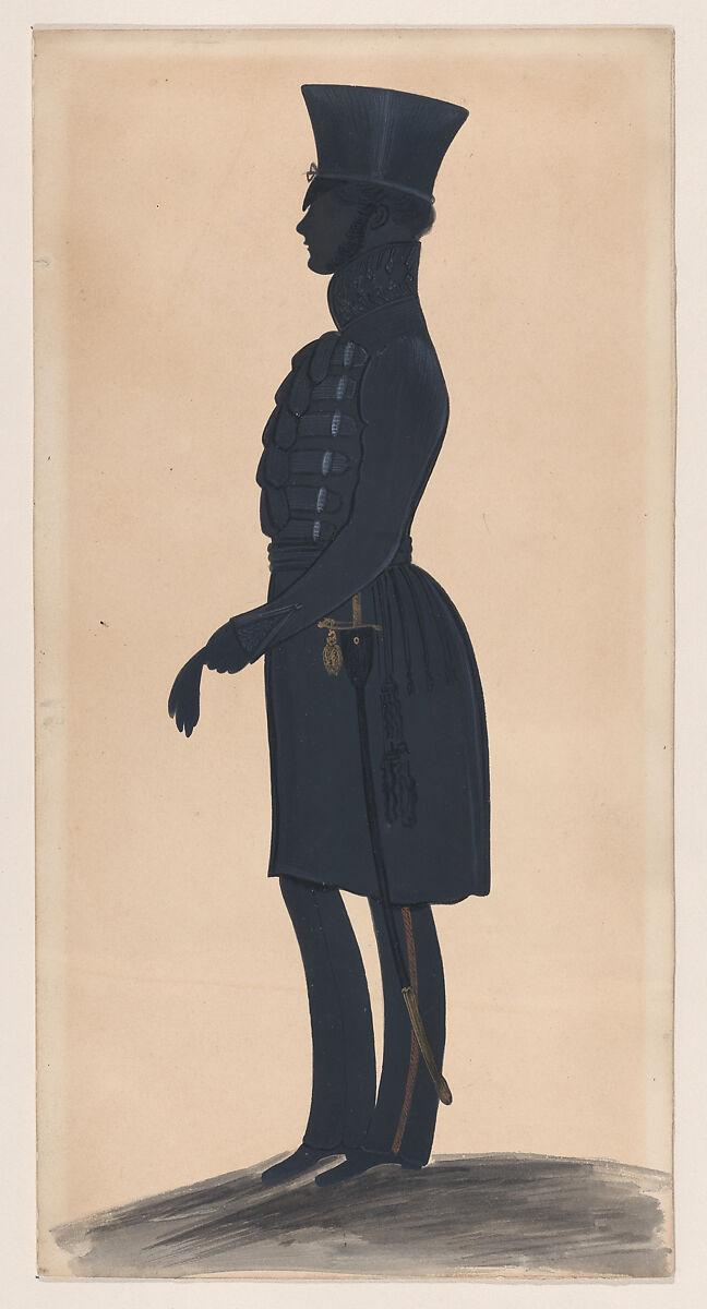 Colonel H.J. Daniell, full length to the left, George Angelo Crowhurst (British, active Brighton, died 1844), Pen and ink, brush and gray wash, gouache (bodycolor) 