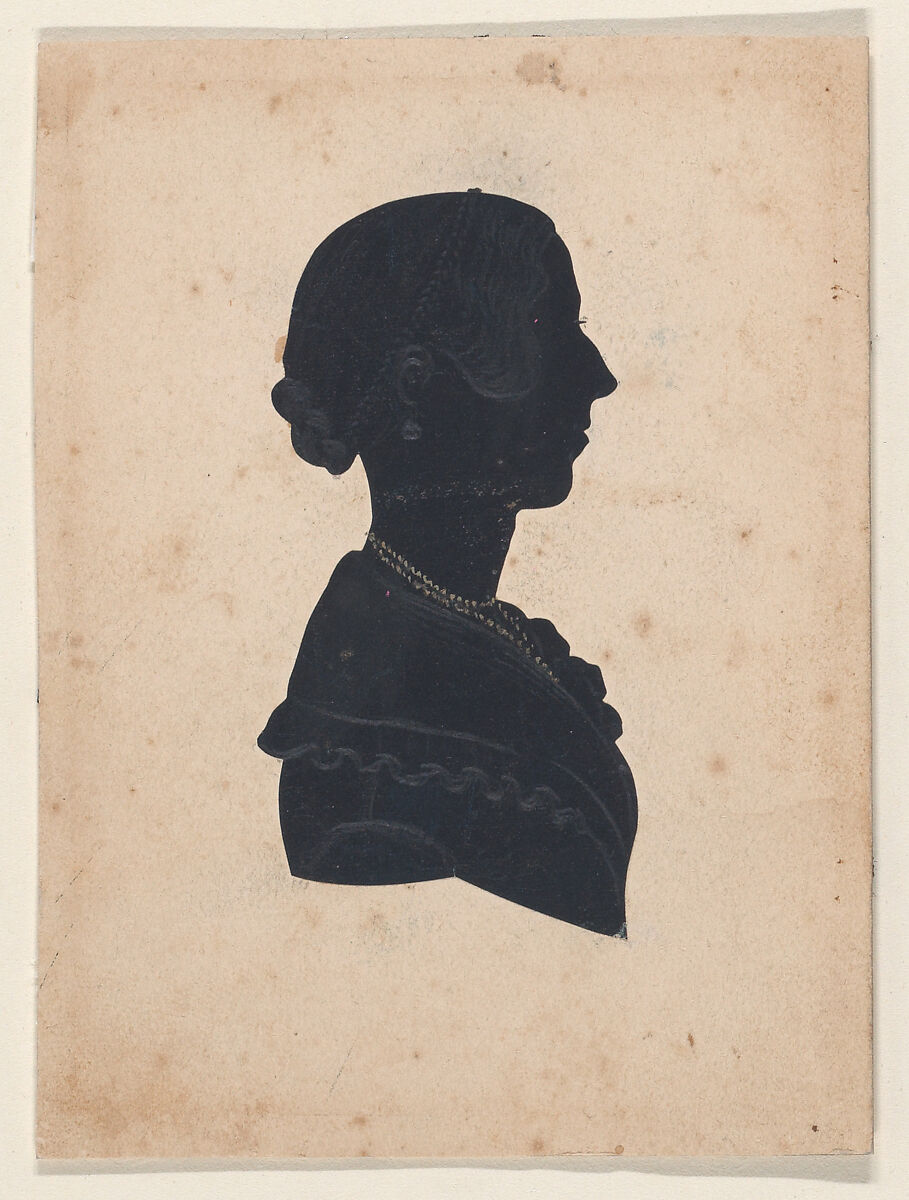 Silhouette of a man facing left, Rufus K. Cummings (American, active Boston, 1843), Cut paper heightened with graphite 