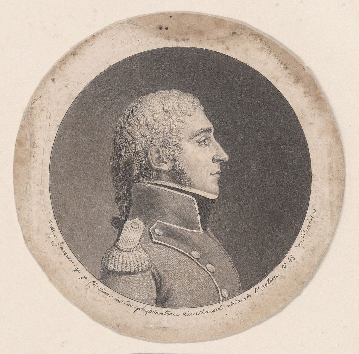 Portrait of a man to right, Gilles Louis Chrétien (French, Versailles 1754–1811 Paris), Etching 