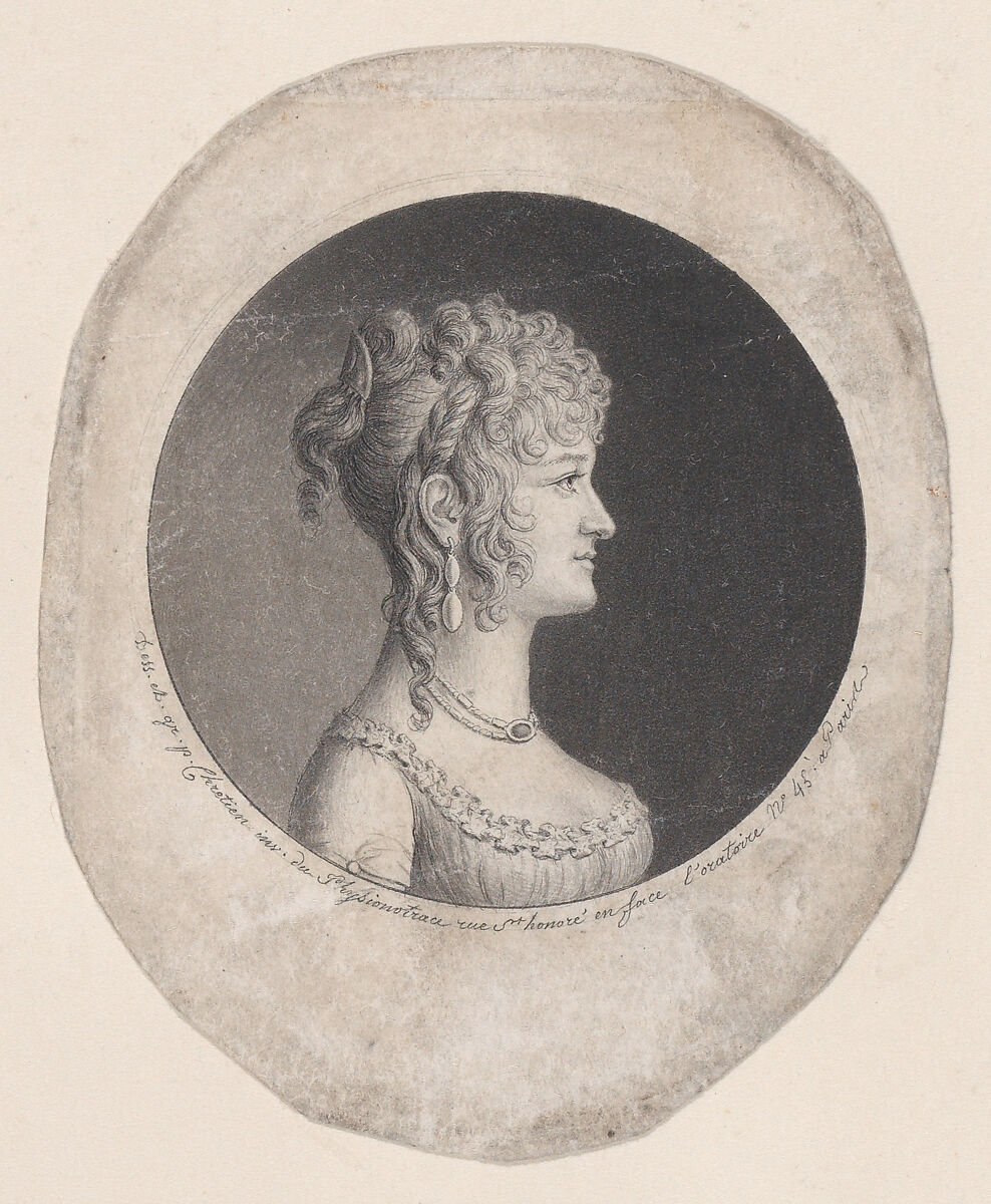 Portrait of a woman to right, Gilles Louis Chrétien (French, Versailles 1754–1811 Paris), Etching and aquatint 