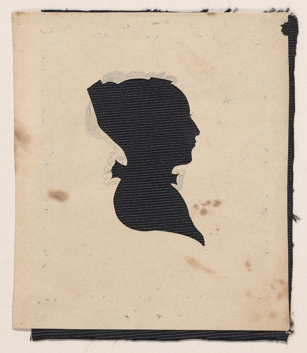 Silhouette of young woman, to right, Probably by William Chamberlain (American, born Loudon, New Hampshire, 1790), Hollow cut paper 