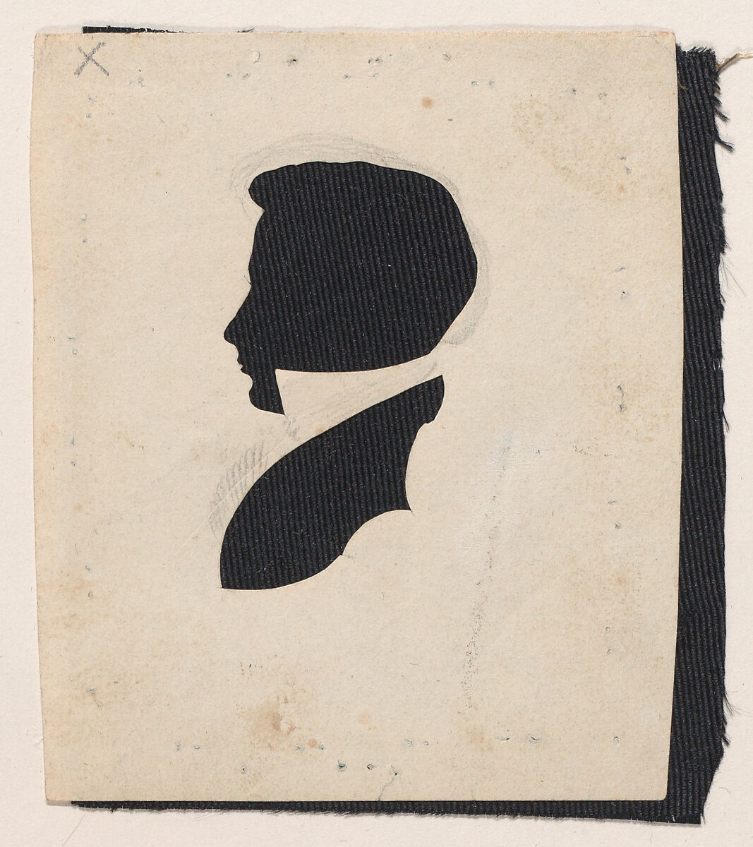 Silhouette of Giles H. Case, to left, Probably by William Chamberlain (American, born Loudon, New Hampshire, 1790), Hollow cut paper 