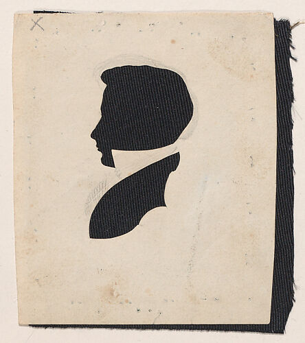 Silhouette of Giles H. Case, to left