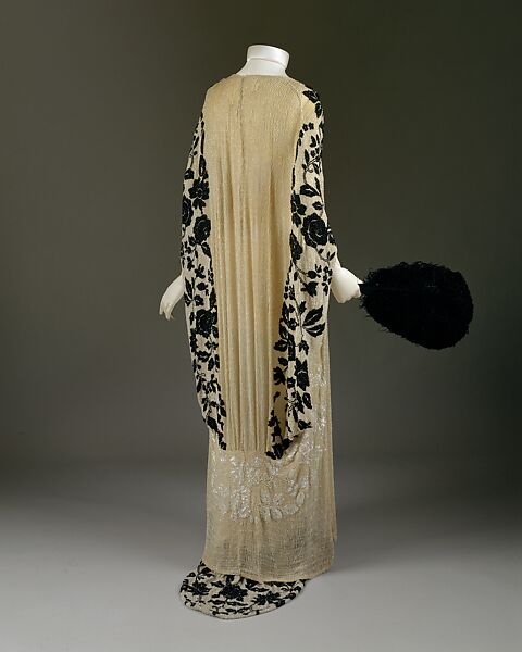 Evening coat, silk, glass, French