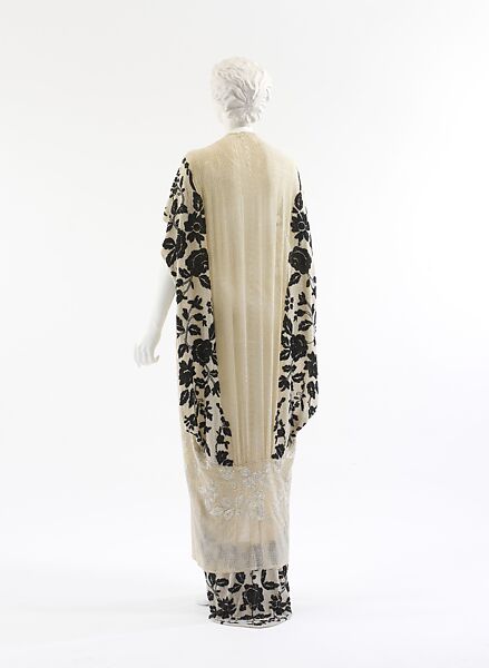 Evening coat, silk, glass, French 