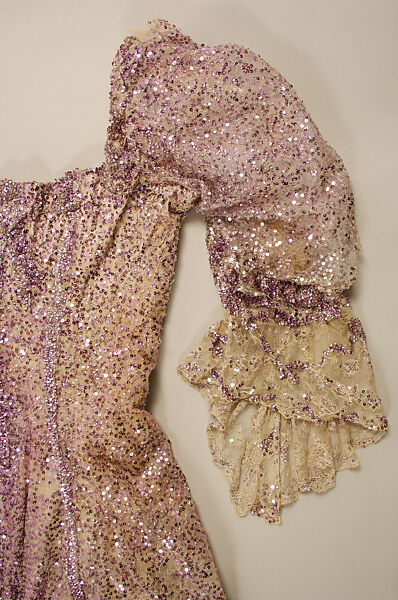 Evening dress, Henriette Favre, silk, sequins, French