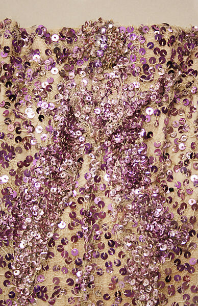 Evening dress, Henriette Favre, silk, sequins, French
