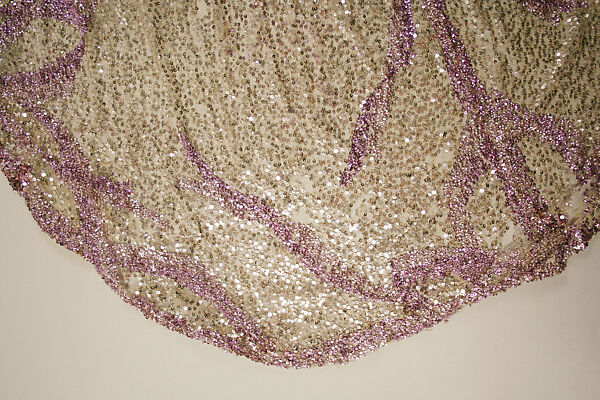 Evening dress, Henriette Favre, silk, sequins, French