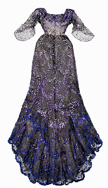 Evening dress, silk, gelatin, French