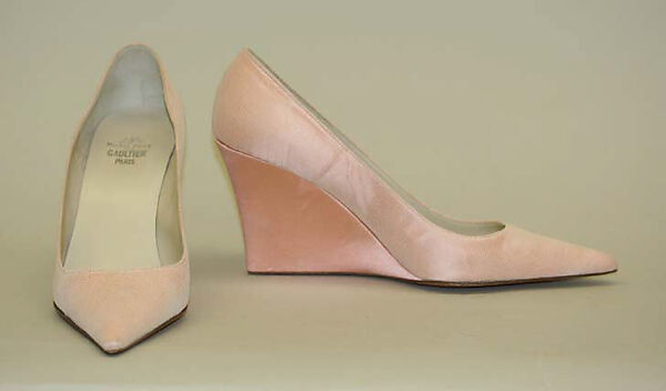 Evening ensemble, Jean Paul Gaultier (French, born 1952), (a, b) silk, glass, synthetic fiber; (c) silk, synthetic fiber, leather, French