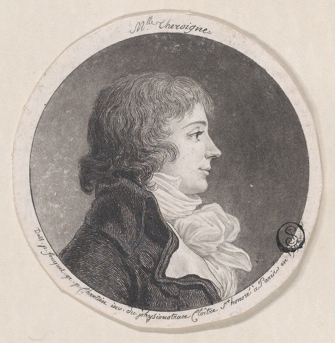 Portrait of Anne-Josèphe Théroigne de Méricourt (1762−1817), Gilles Louis Chrétien (French, Versailles 1754–1811 Paris), Etching and aquatint 