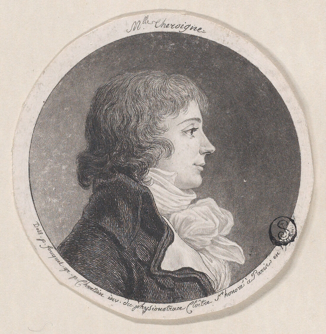 Portrait of Anne-Josèphe Théroigne de Méricourt (1762−1817), Gilles Louis Chrétien  French, Etching and aquatint