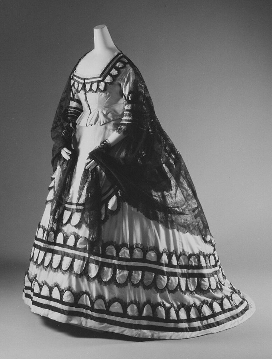 Dress, silk, British