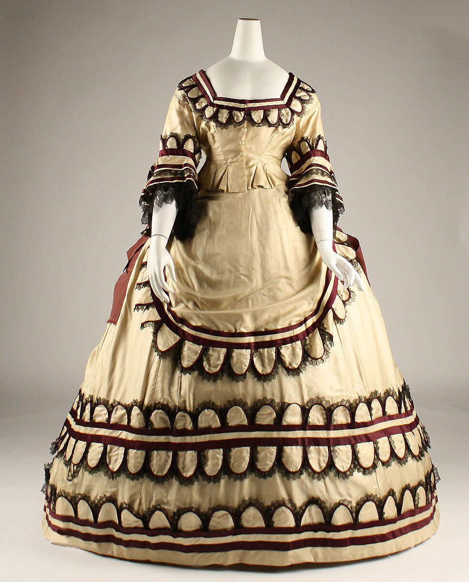 Dress, silk, British